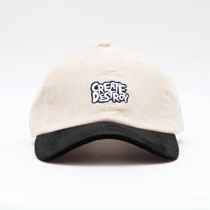 Topi Pria Corduroy Hitam Cream Omidoki Topi Distro Topi Bisbol Baseball