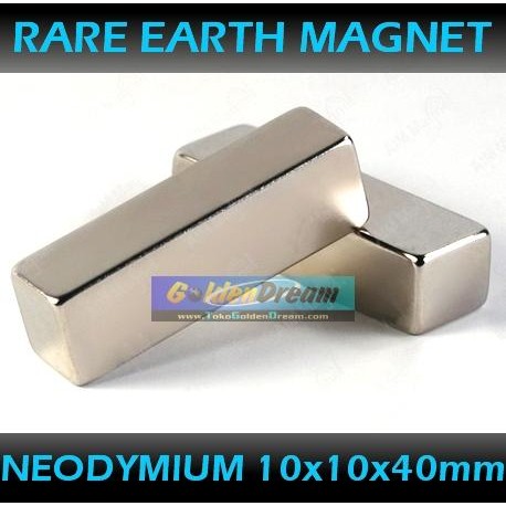 

siap kirim] Strong Magnet Neodymium 10x10x40mm Balok Persegi Petak 40mm N52 Kotak