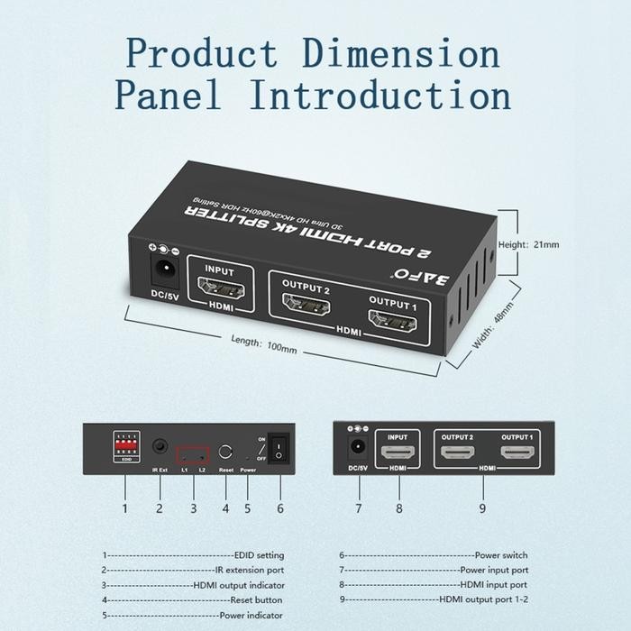 Project - Hdmi Splitter Bafo 2 Port / 4 Port / 8 Port 4K Original