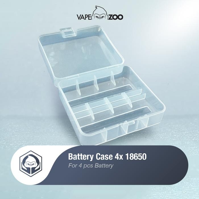 Battery Case 4x 18650 White Plastic Logo Hexohm