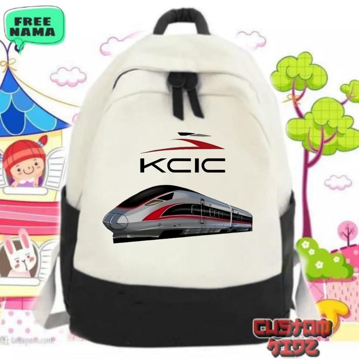 Tas sekolah Backpack Anak Tk sd KCIC kereta cepat free cetak nama