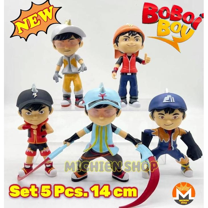 action figure boboiboy mainan boboboy set isi 5 figur