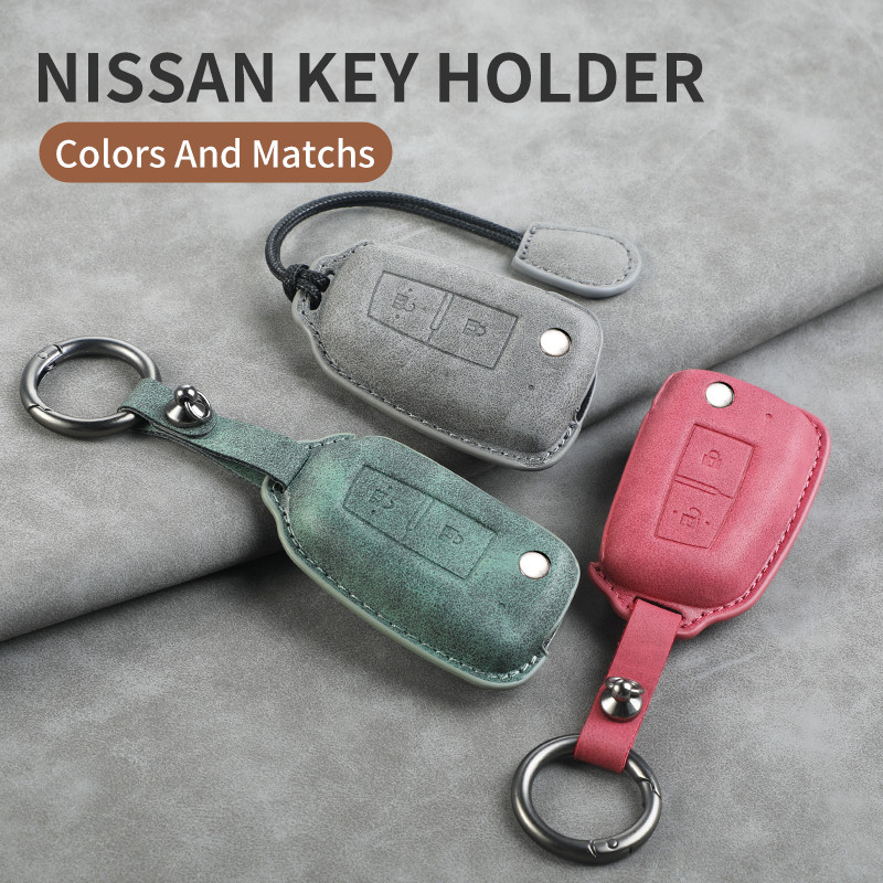 Fashion Leather Car Key Case Cover Shell Fob For Nissan X-Trail Qashqai J11 Juke Murano Micra Tiida 