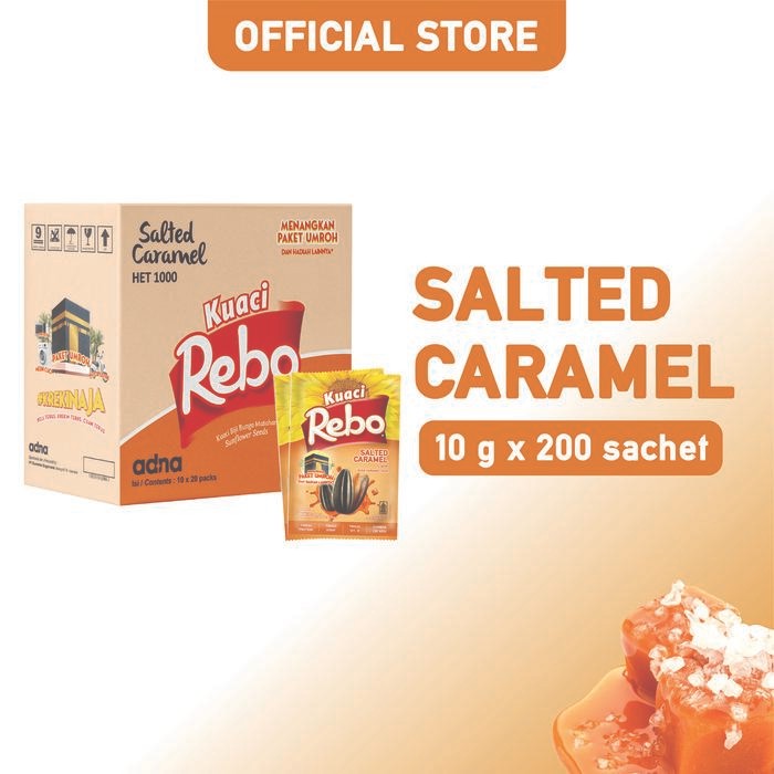 

Rebo Kuaci Rasa Caramel 10 Gram - 1 Dus (Isi 200 Sachet)