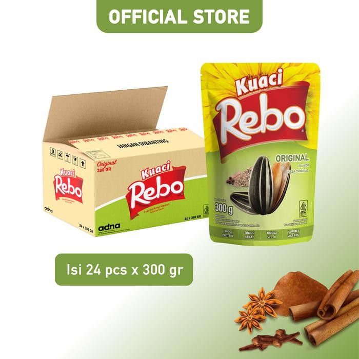 

Rebo Kuaci Rasa Original 300 Gram - 1 Dus (Isi 24 Pcs)