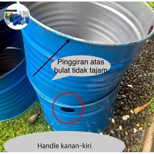 (Allthebest) drum besi bekas 200L,tong sampah besi 100L,pot jumbo,pengunci&tutup drum