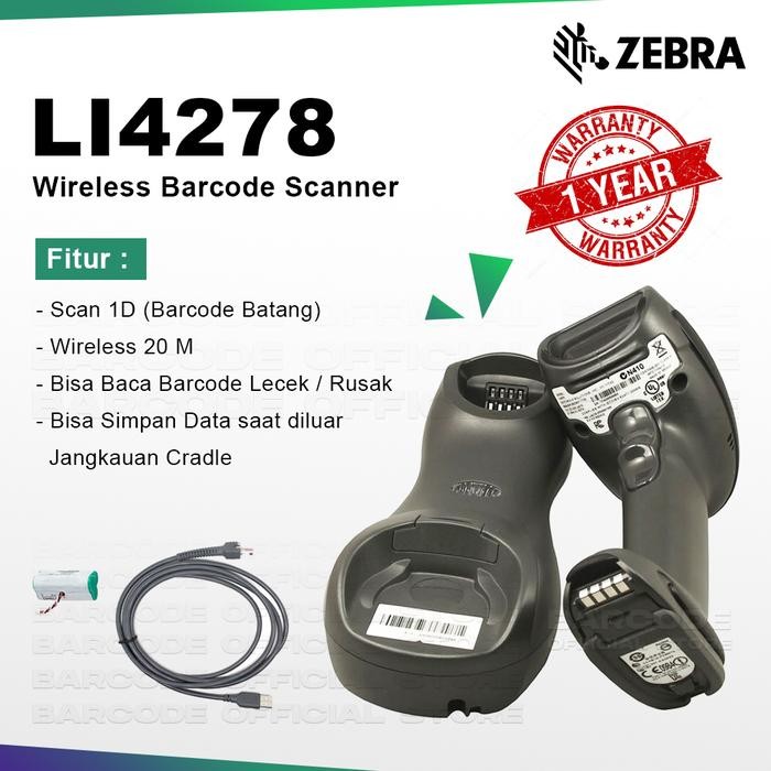 Barcode Scanner Wireless Zebra Symbol LI4278 - Scanner Wireles LI 4278