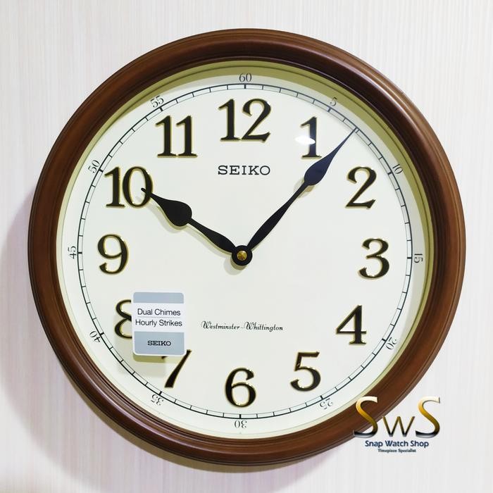 Jam Dinding SEIKO QXD214B Musical Dual Chime Case Kayu Original QXD214