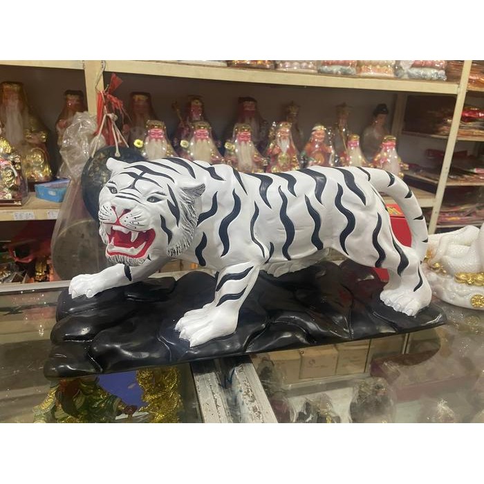 Patung dewa harimau kayu jati 19in