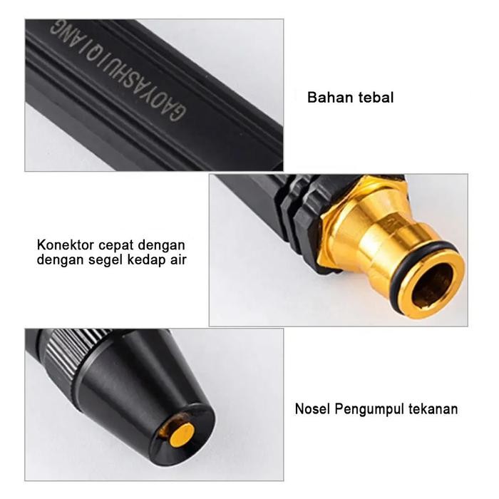 SET KEPALA SEMPROTAN HITAM SELANG AIR 1/2 5/8 3/4 INCH 20 METER 1 ROL SELANG HIJAU ANTI LUMUT SELANG