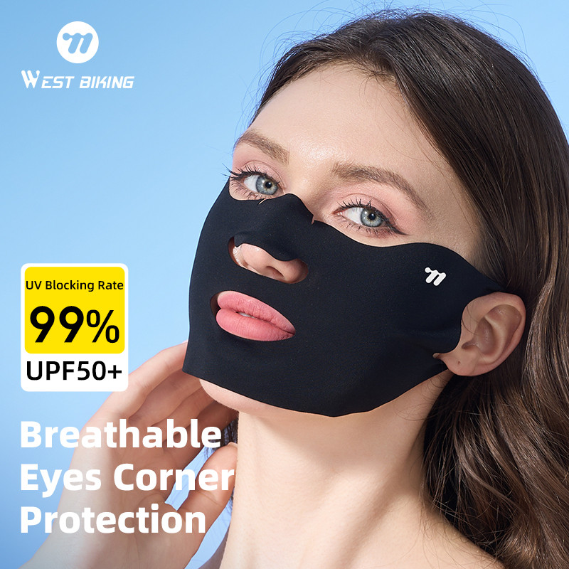 WEST BIKING UPF50+ Ice Silk Sunscreen Mask Traceless Summer Outdoor Sports Face Mask Breathable