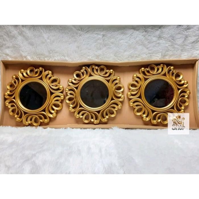 komee Walldecor cermin set hiasan dinding Plastik