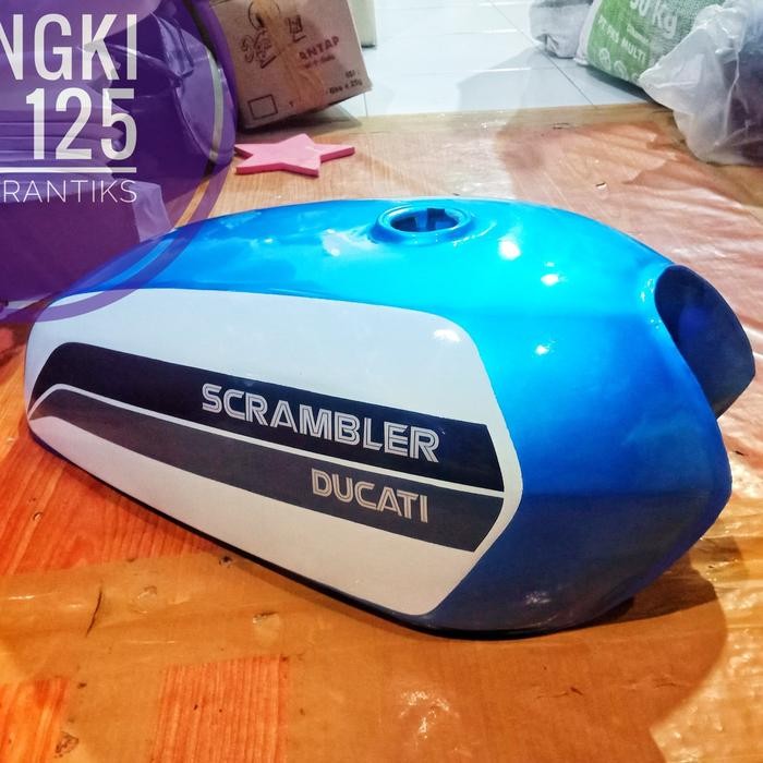 PREMIUM Tangki CG 125 cat biru