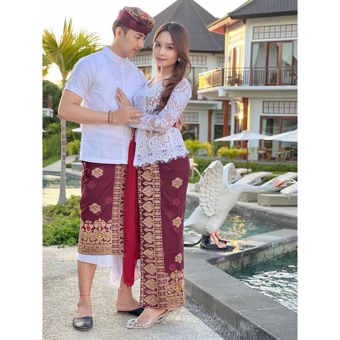 PREMIUM Set couple kamen bordir jumputan ( Kamen lembaran + Saput + Udeng)