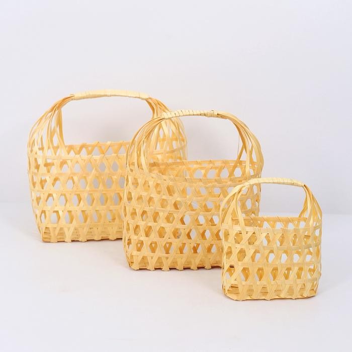 PREMIUM Tas Jingjing Bambu Kantong Keranjang Anyaman Bambu Tas Oleh Oleh Kantong Anyam Bambu Hampers