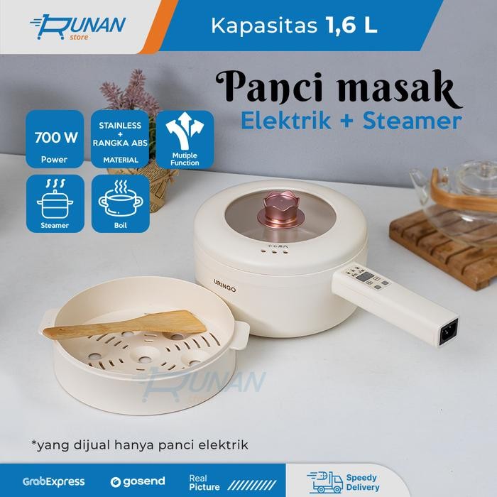 PREMIUM Panci Kukus Uringo Kukusan Listrik Mukbang 1.6 L Anti Lengket