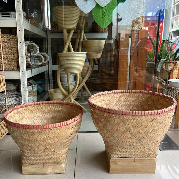 PREMIUM BAKUL NASI BAMBU / BAKUL BAMBU / BOBOKO / KERANJANG ANYAMAN BAMBU BESAR