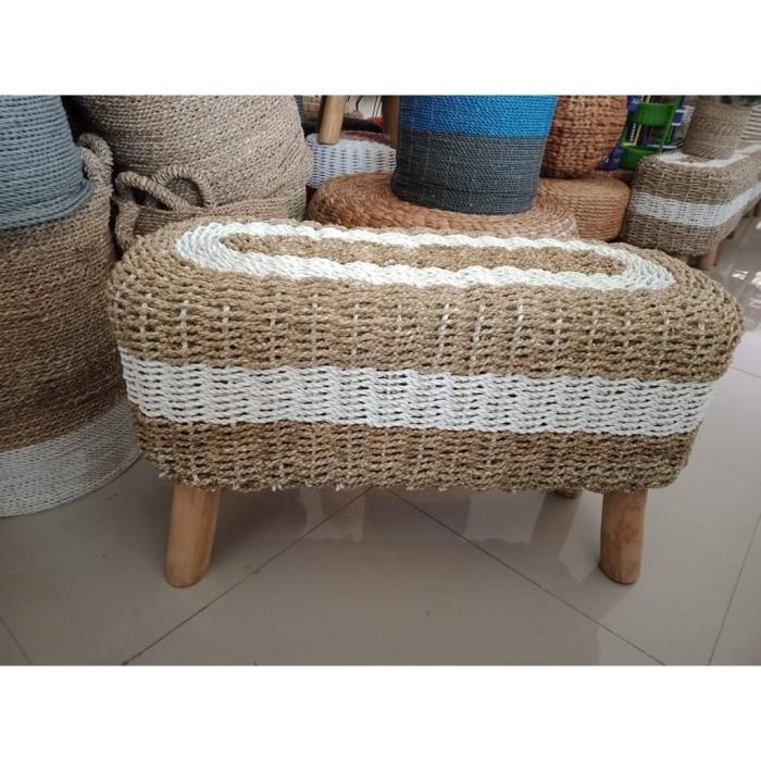 PREMIUM Kursi Panjang Anyaman Seagras Panjang 85cm Murah/ Stool Salur Motif