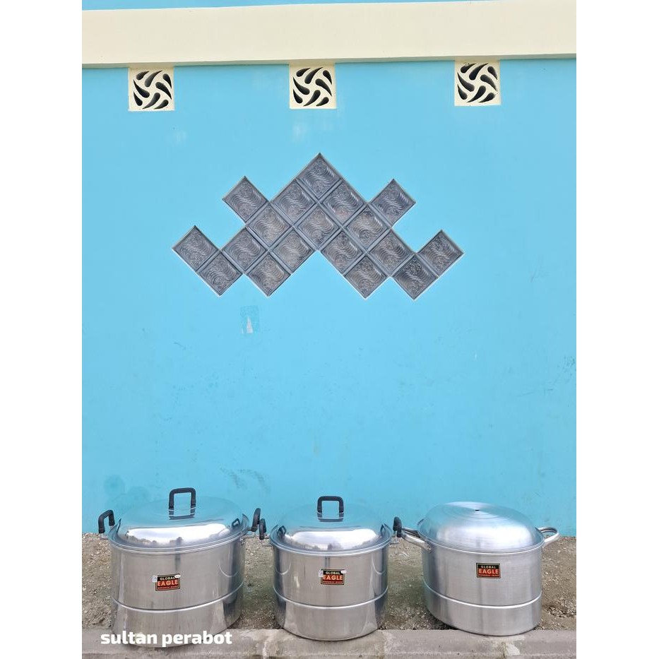 PREMIUM Panci dandang kukus 45, 50 CM Alumunium Global Eagle Model Halco / Panci Kukus Besar Eagle /