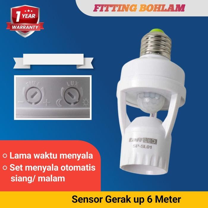 MARI MILIKI- FITTING LAMPU RUMAH SENSOR GERAK SMARTZ E27 + PENGATUR TIMER OTOMATIS