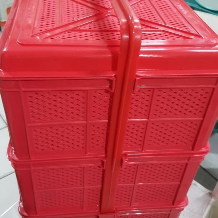 Keranjang Rantang Plastik Kue Tenong susun 3
