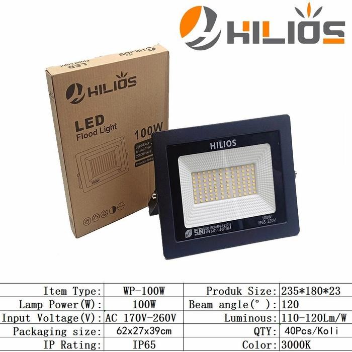 HILIOS LAMPU SOROT 100WATT LED LAMPU TEMBAK FLOODLIGHT 100W
