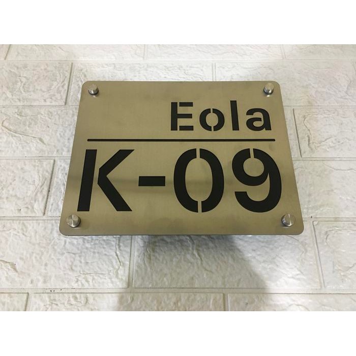 NOMOR RUMAH STAINLESS STEEL UKURAN 25 X 20 CM