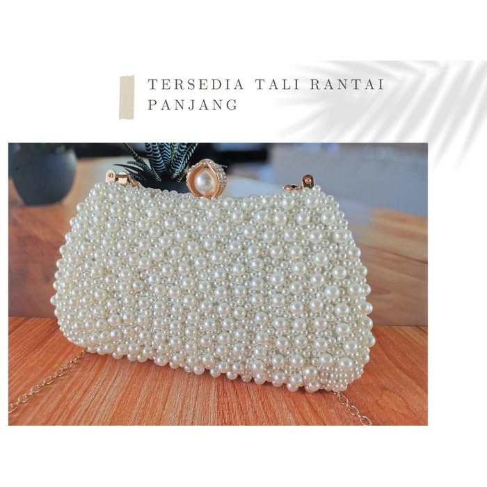 BEST SELLER Tas Pesta Mutiara Mewah Kondangan Wanita Kristal Swarovski 7001