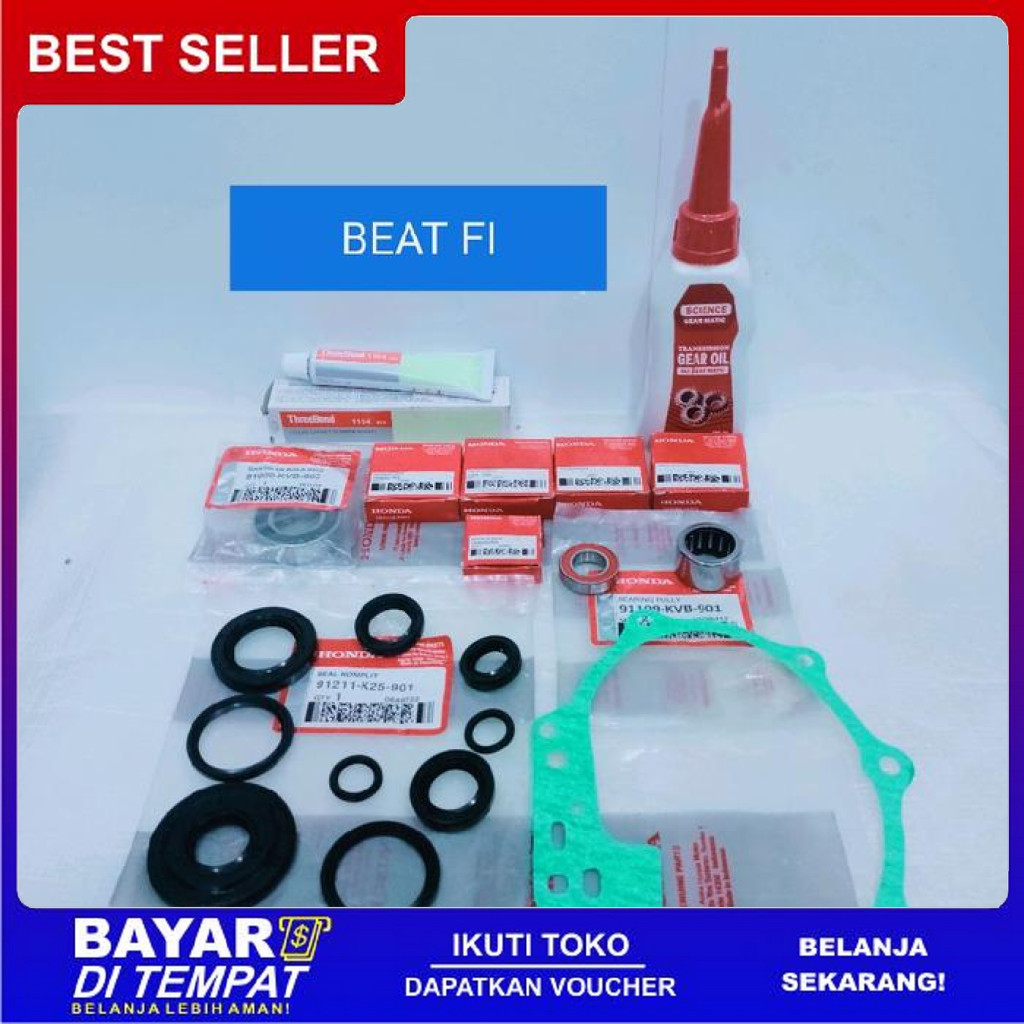 FREE ONGKIR PAKET KOMPLIT SET BEARING LAHER SEAL SIL CVT BEAT FI VARIO FI SCOOPY FI SPACY FI 110 115