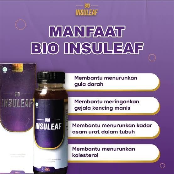 TOP" BIO INSULEAF HERBAL INSULIN AMPUH ATASI DIABETES DAN TURUNKAN GULA DARAH 250ML ASLI ORIGINAL