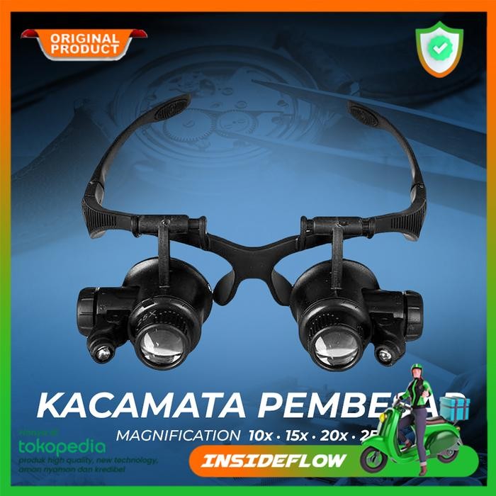 

Kacamata Pembesar Service Reparasi LED Headband Magnifier 25x