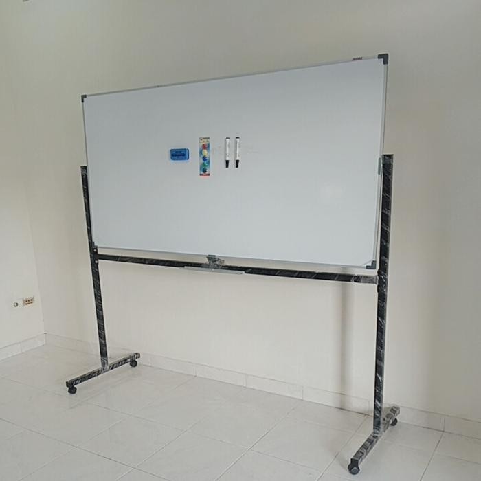 

Whiteboard / Papan tulis DAIKI Magnetic Double face stand 90x150 Cm