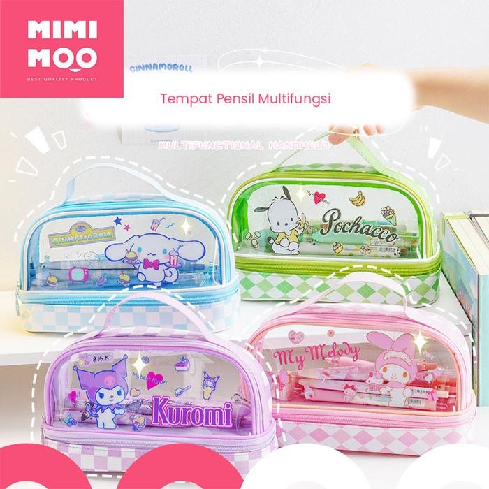 

MIMIMOO Tempat Pensil Alat Tulis Transparan Karakter Sanrio