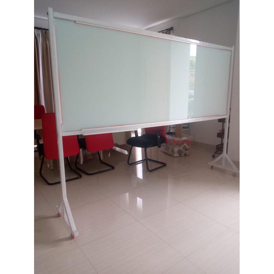 

papan tulis kaca -Glassboard magnetik standing 120 x 200 cm