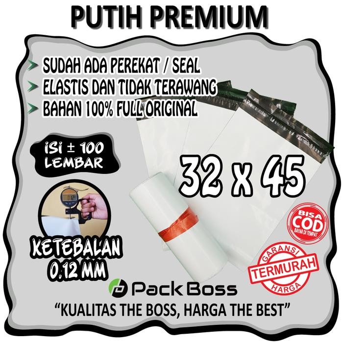

PREMIUM POLYMAILER PUTIH 32X45 ISI 100 HALUS TEBAL PRAKTIS & MEWAH KODE 273