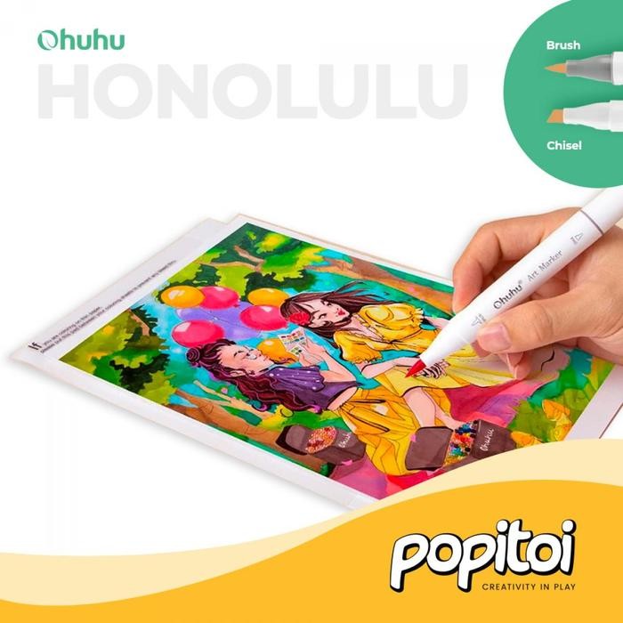 

OHUHU Honolulu 24 48 72 104 120 168 216 320 Alcohol Art Marker Color Dual Tip BRUSH and CHISEL