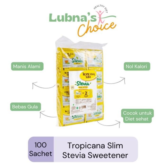 

(Allthebest) Tropicana Slim Sweetener Stevia 100 sachet - Pemanis Alami Nol Kalori