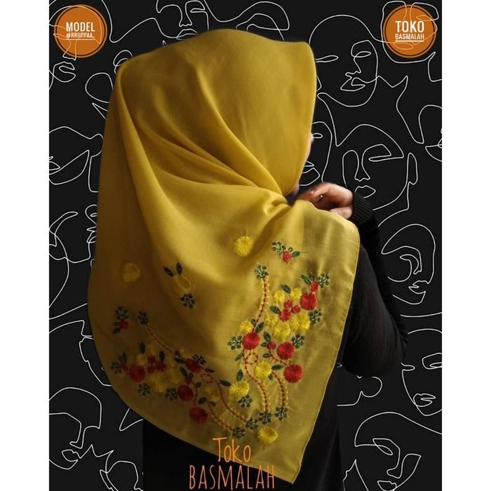 Hijab Bordir Bunga Daisy Khas Bukittinggi