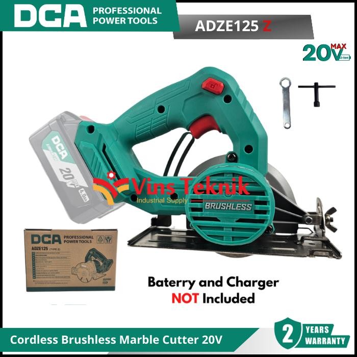 DCA ADZE125Z Mesin Potong Keramik Tille Cutter Baterai Cordless Marble Cutter 4" 20V ADZE125 Z