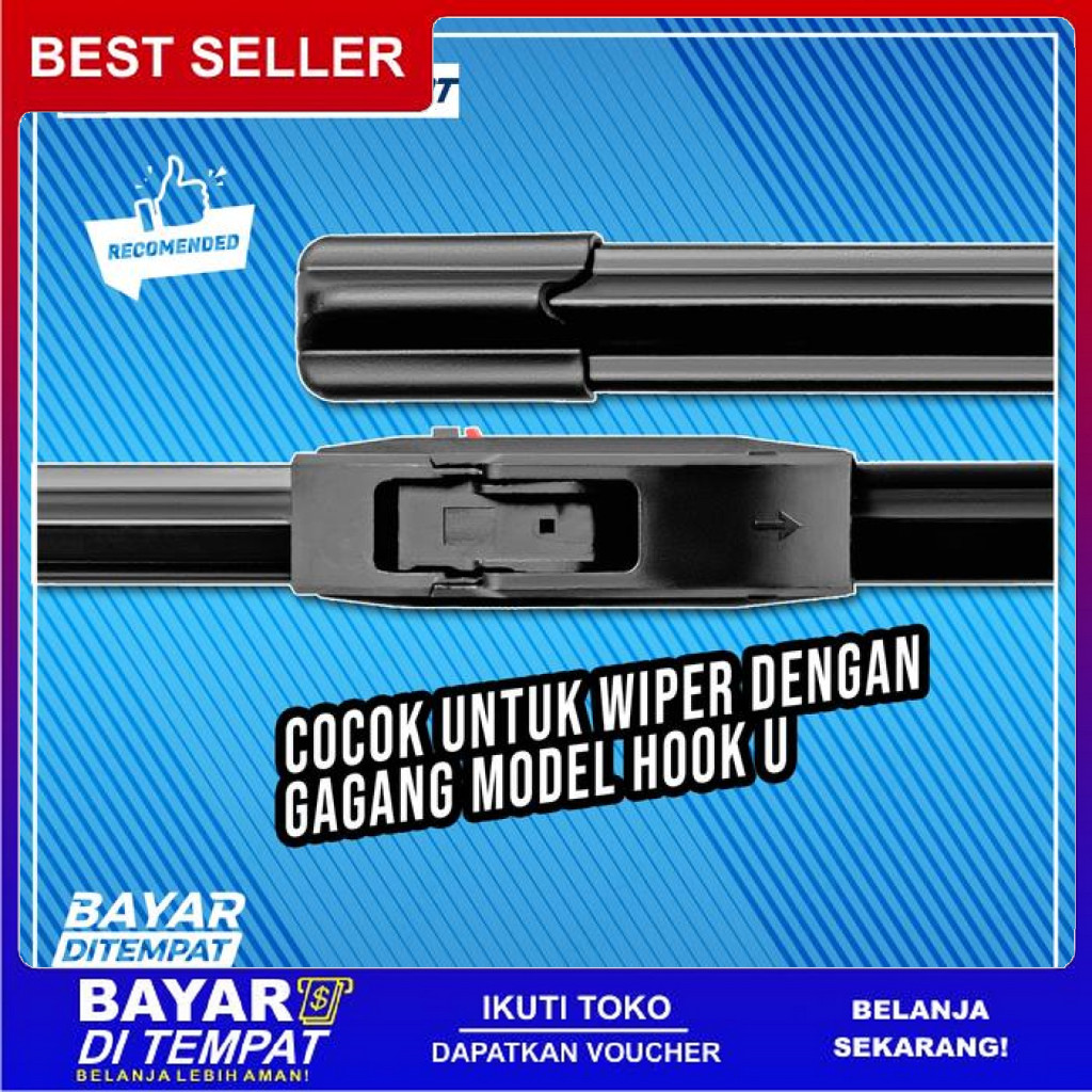FREE ONGKIR DUAL WIPER BLADE TOYOTA ALL NEW RUSH 2017 - 2022 - WIPER MOBIL 2 PCS BISA COD