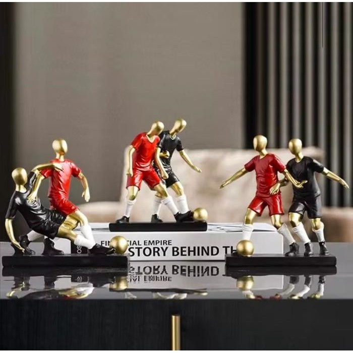 Jual [READY] Miniature Football Player Figurine Resin / Patung Pemain Sepak Bola Ornamen Resin /