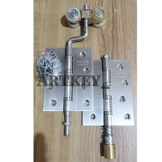 RODA SLIDING LENGKUNG PINTU LIPAT DAN GAIT BAGIAN BAWAH KOMPLIT ENGSEL