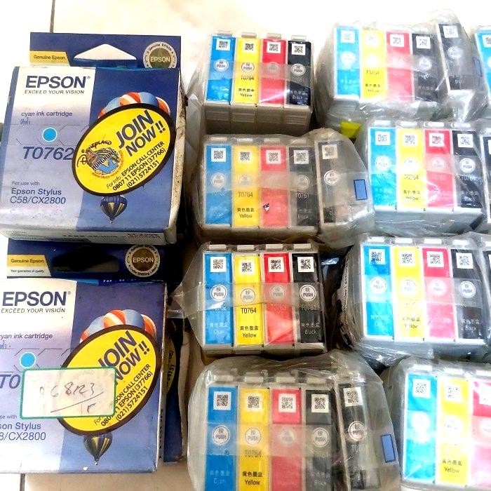 tinta cartridge epson stylus C58 CX2800 T0761 T0762 T0763 T0764 asli