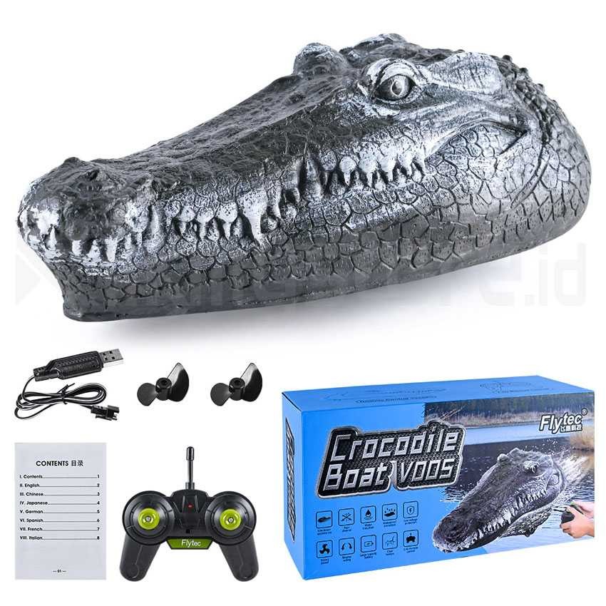 Flytec V005 Crocodile Rc Buaya Boat Remote Control Mainan Kapal Anak Viral Fyp