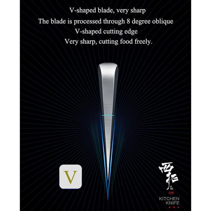 XITUO Pisau Dapur Chef Damascus Pattern - 5 Inch Santoku Knife