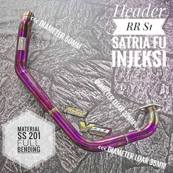 Header SJ88 RR S1 Blue Violet Suzuki Satria F150 Injeksi FuFi Fu Fi