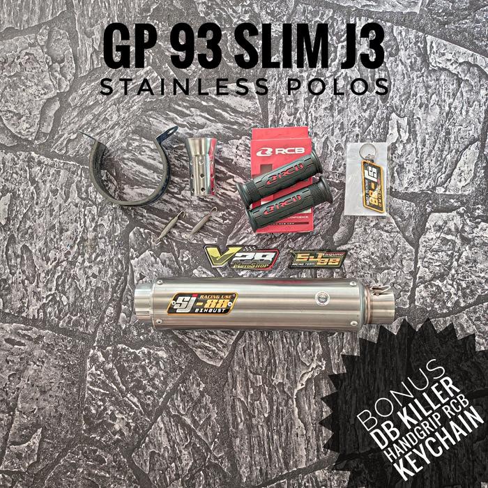 Silincer SJ88 tipe GP 93 Slim J3 stainless polos Silinser SJ-88 Racing Exhaust slinser selenser