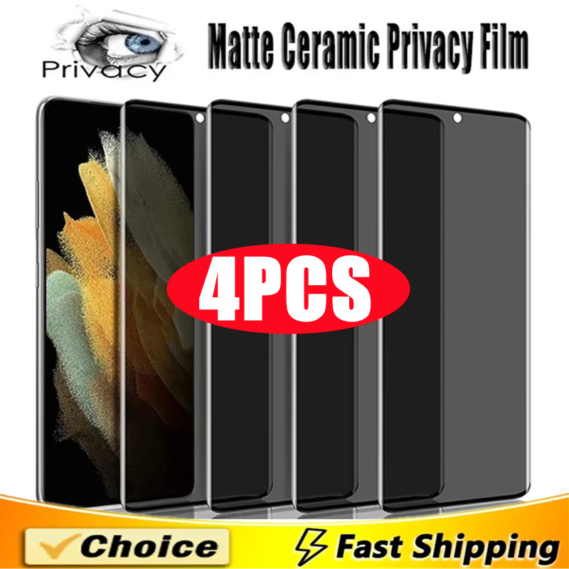 4Pcs Matte Ceramic Privacy Screen Protector For Samsung Galaxy S22 S21 S20 S23 S24 Ultra Note 20 10
