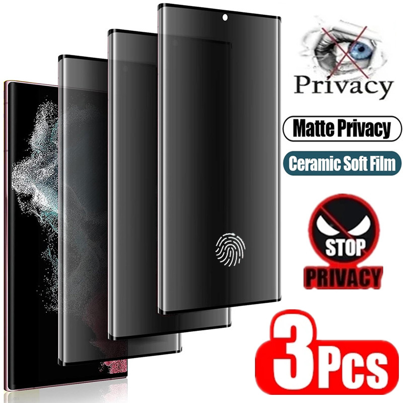 3Pcs Matte Ceramic Privacy Screen Protector For Samsung Galaxy S21 S20 S22 S23 S24 Ultra Note 20 10