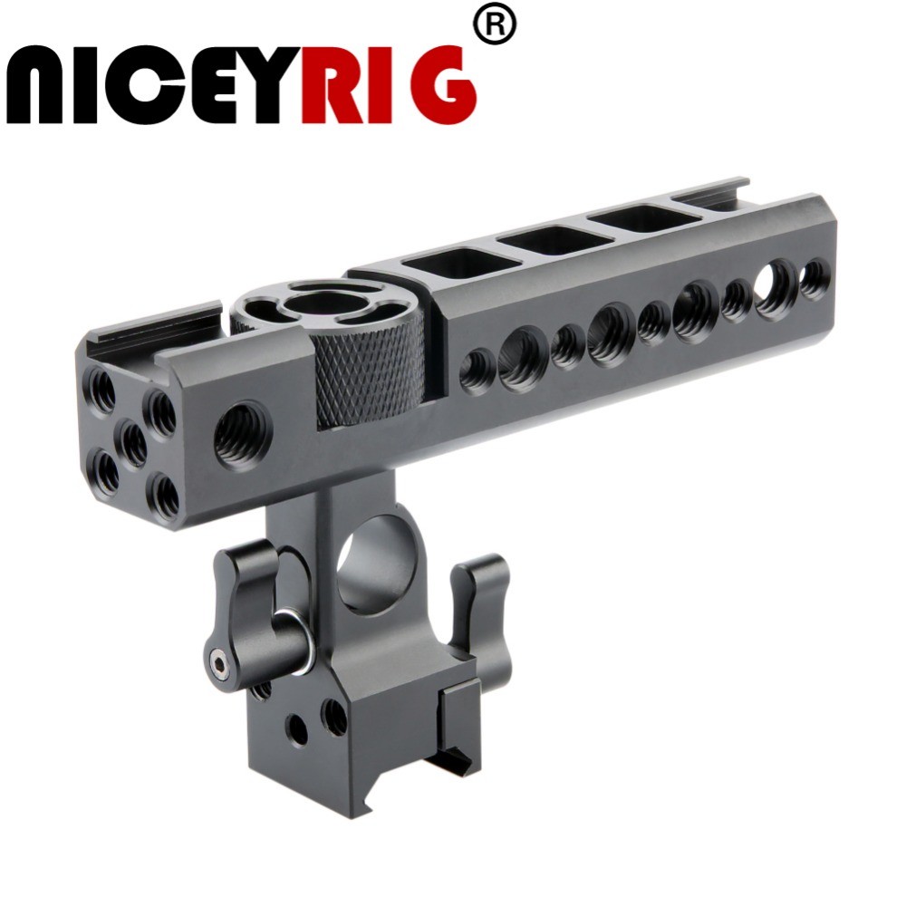 IMPORT NICEYRIG Camera Cage NATO Top Handle Grip with 15mm Rod Clamp and Cold Shoe Mounts for Sony